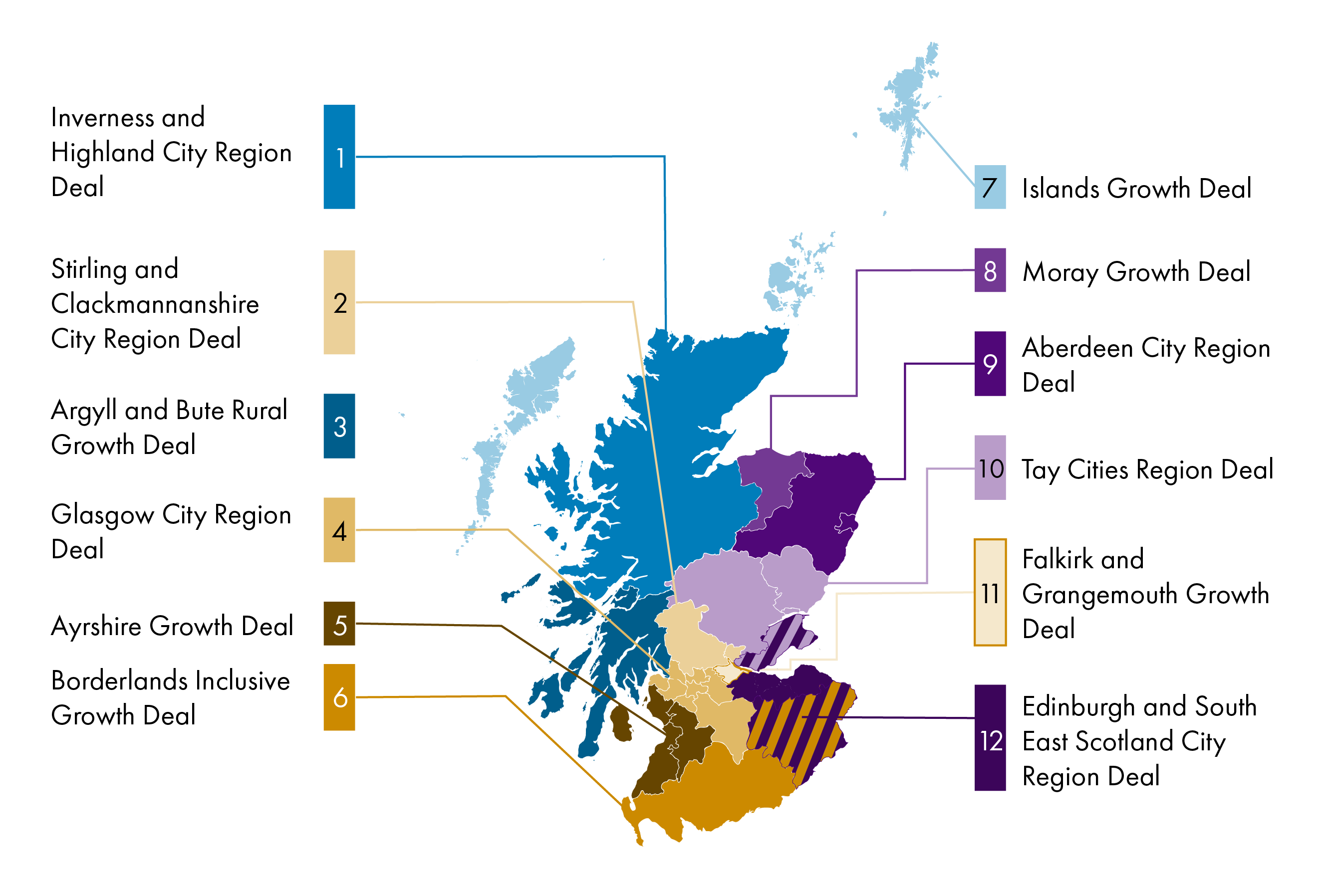 A graphic showing the deal boundaries and the local authorities involved in each deal.